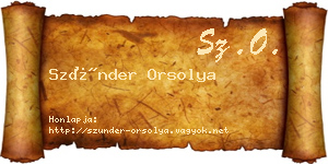Szünder Orsolya névjegykártya